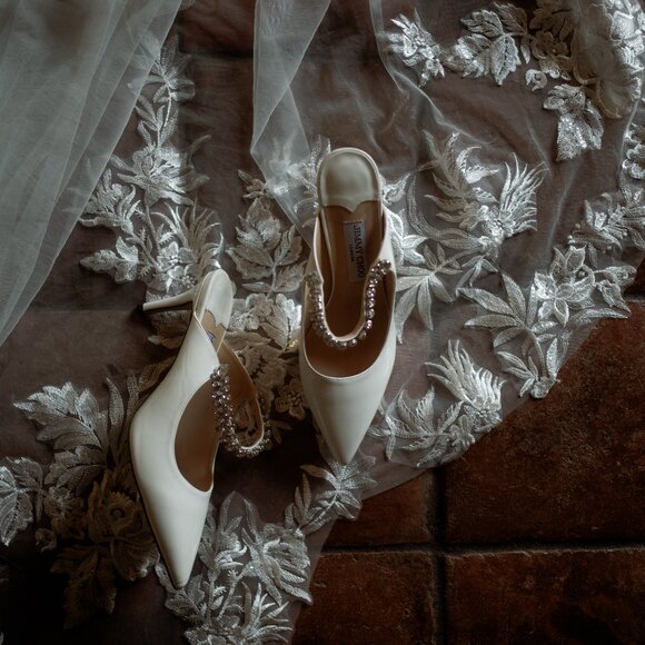 Cathedral Length 118 inches Veil, Scallop floral lace applique with sequins - Picture 5 of 5